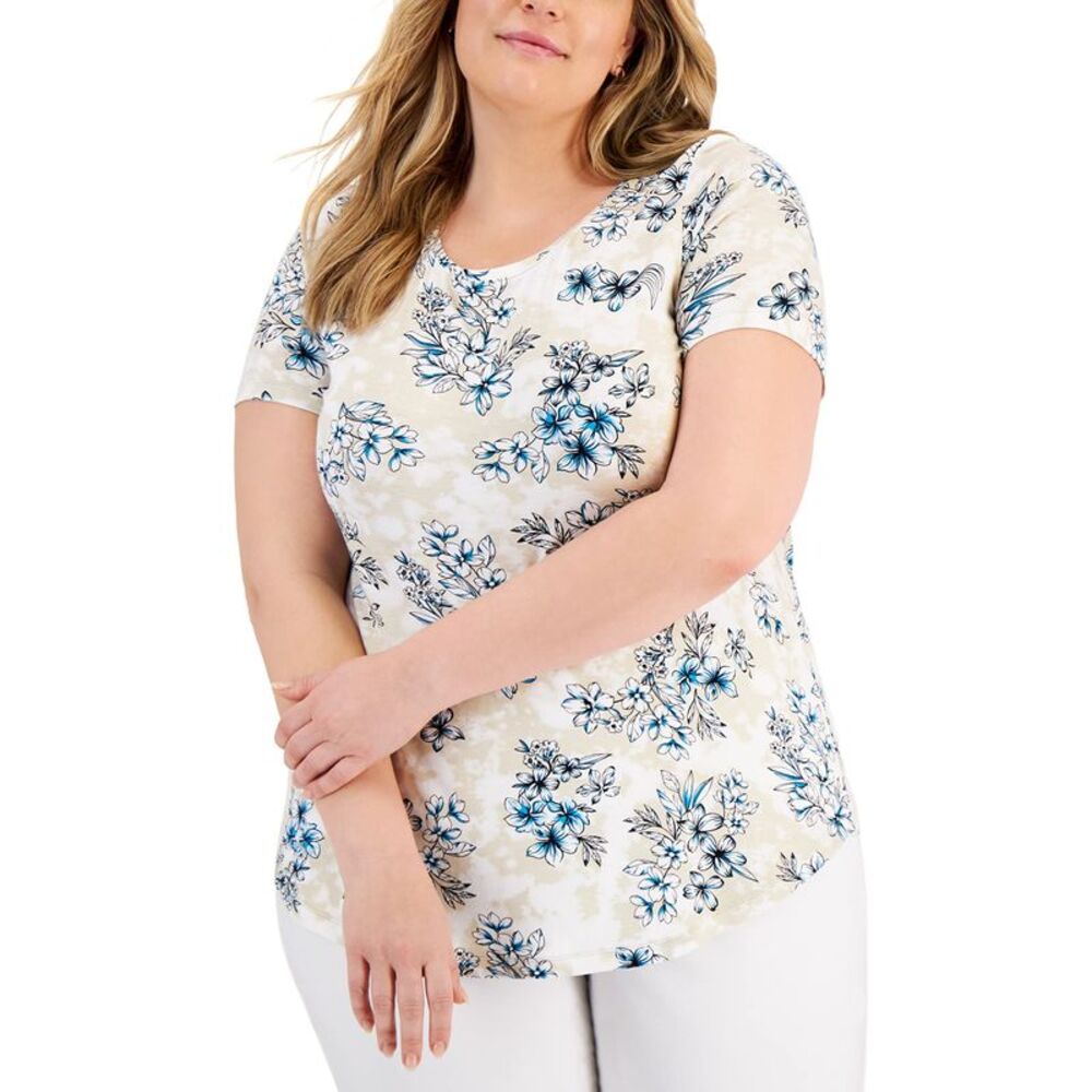 JM Collection Plus Size Printed Top - Picture 3 of 4